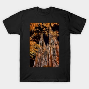 USA. New York. St. Patrick's Cathedral at night. T-Shirt